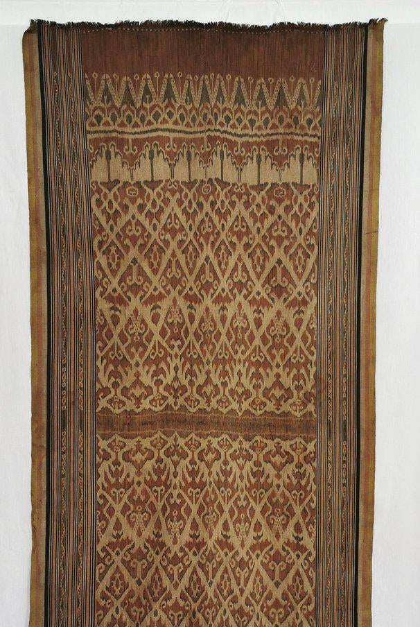 1450 VERKAUFT Antikes Iban Ikat Pua Kumbu gewebtes Textil mit menschlichen Figuren - Saribas, Sarawak-WOVENSOULS-Antike-Vintage-Textilien-Kunst-Dekor