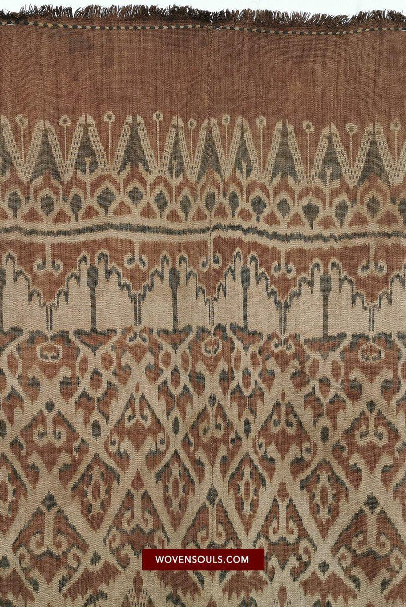 1450 VERKAUFT Antikes Iban Ikat Pua Kumbu gewebtes Textil mit menschlichen Figuren - Saribas, Sarawak-WOVENSOULS-Antike-Vintage-Textilien-Kunst-Dekor