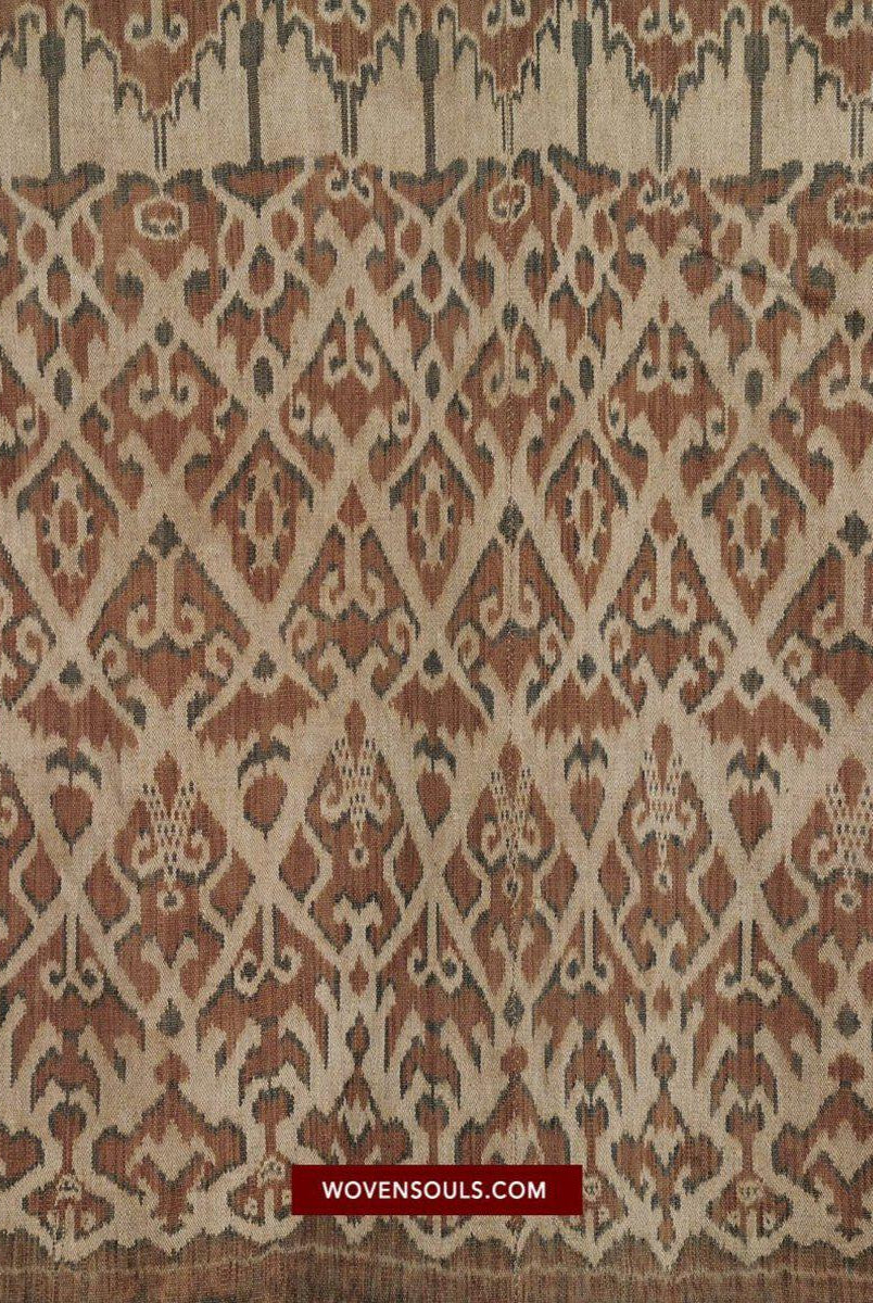 1450 VERKAUFT Antikes Iban Ikat Pua Kumbu gewebtes Textil mit menschlichen Figuren - Saribas, Sarawak-WOVENSOULS-Antike-Vintage-Textilien-Kunst-Dekor