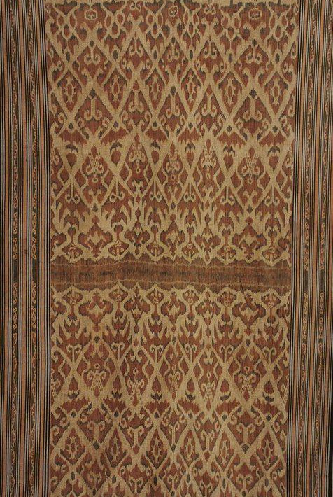 1450 SOLD Antique Iban Ikat Pua Kumbu Woven Textile with Human Figures - Saribas, Sarawak-WOVENSOULS-Antique-Vintage-Textiles-Art-Decor