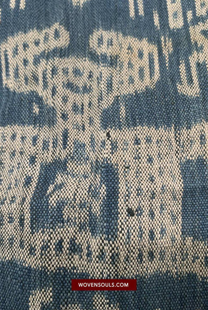 1454 Alter figurativer Ikat Timor mit anthropomorphen Figuren-WOVENSOULS-Antike-Vintage-Textilien-Kunst-Dekor