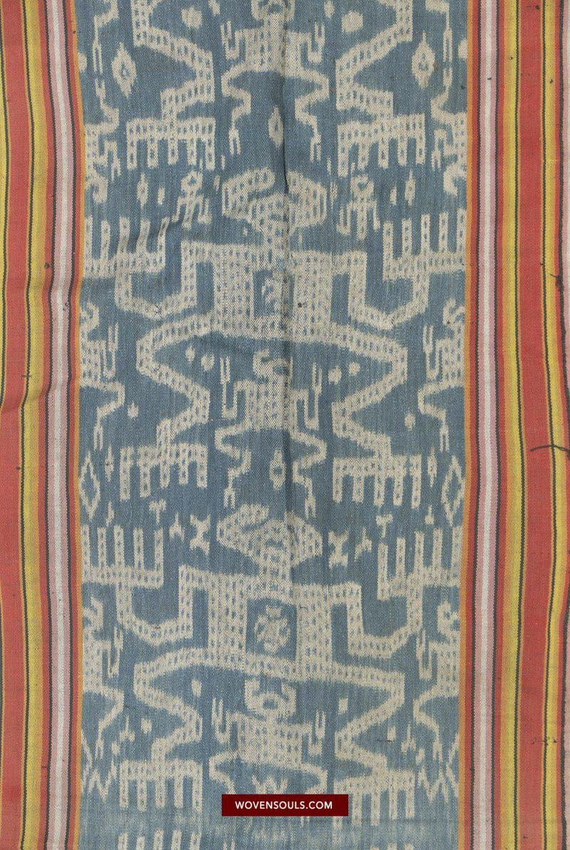 1454 Alter figurativer Ikat Timor mit anthropomorphen Figuren-WOVENSOULS-Antike-Vintage-Textilien-Kunst-Dekor