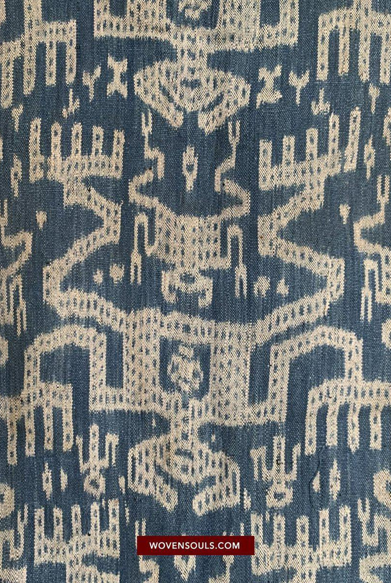 1454 Alter figurativer Ikat Timor mit anthropomorphen Figuren-WOVENSOULS-Antike-Vintage-Textilien-Kunst-Dekor