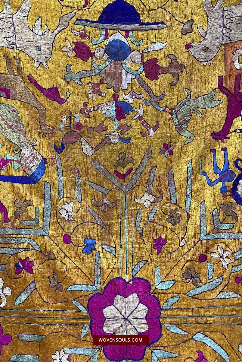1455 VERKAUFT – Seltener antiker Sainchi Bagh Phulkari Indische Textilkunst Punjab-WOVENSOULS-Antike-Vintage-Textilien-Kunst-Dekor