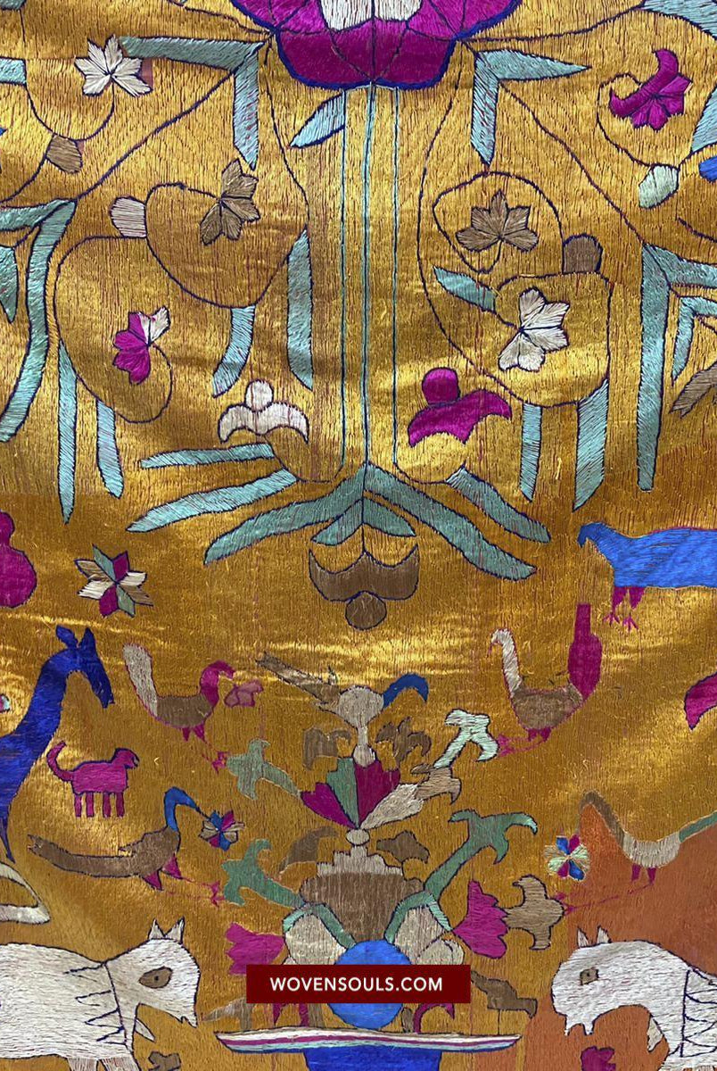 1455 VERKAUFT – Seltener antiker Sainchi Bagh Phulkari Indische Textilkunst Punjab-WOVENSOULS-Antike-Vintage-Textilien-Kunst-Dekor