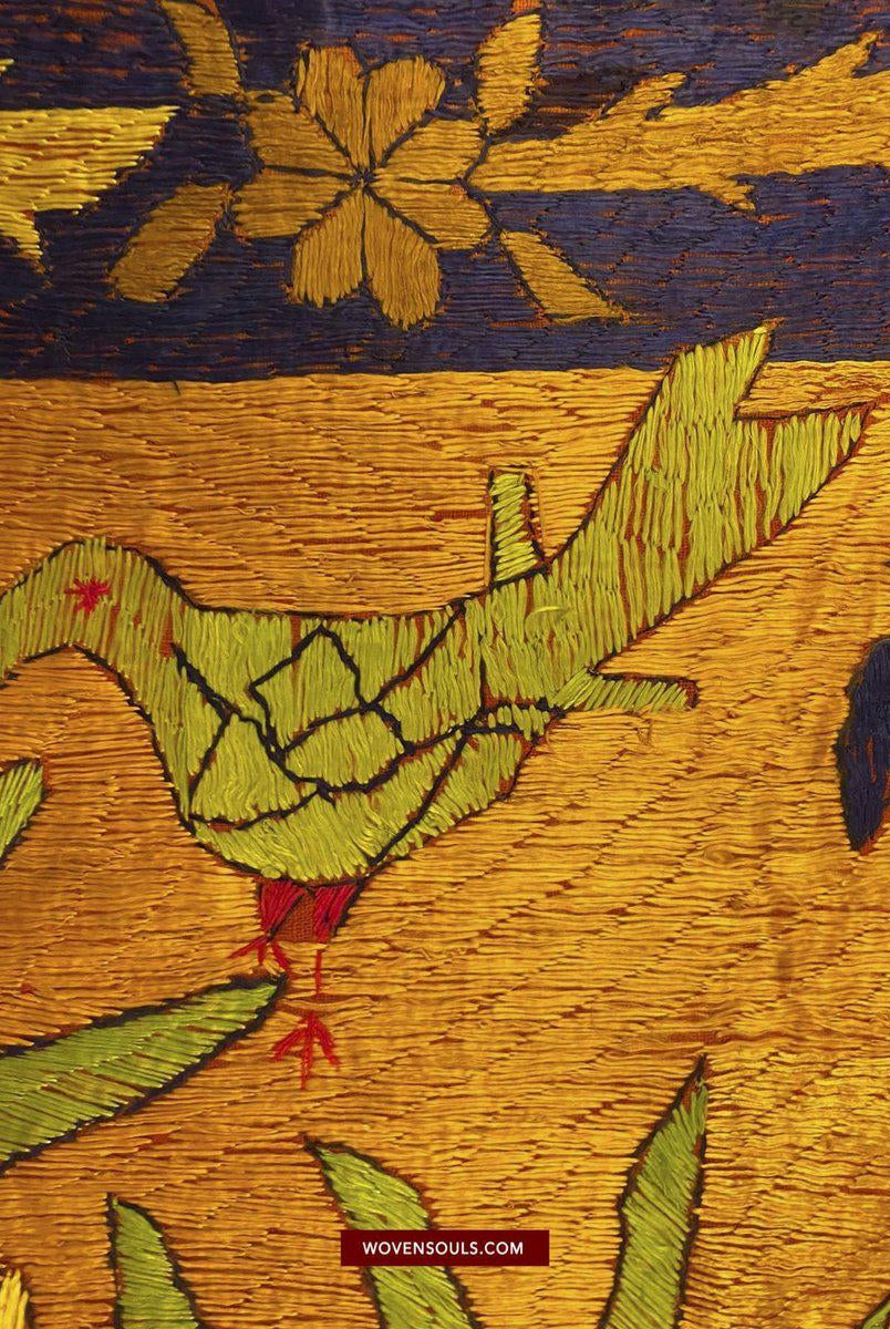 1455 VERKAUFT – Seltener antiker Sainchi Bagh Phulkari Indische Textilkunst Punjab-WOVENSOULS-Antike-Vintage-Textilien-Kunst-Dekor