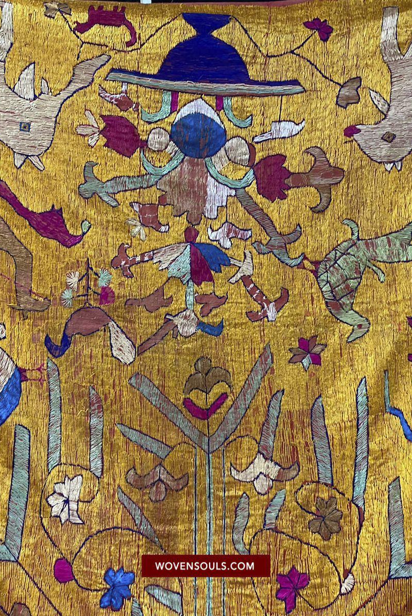 1455 VERKAUFT – Seltener antiker Sainchi Bagh Phulkari Indische Textilkunst Punjab-WOVENSOULS-Antike-Vintage-Textilien-Kunst-Dekor