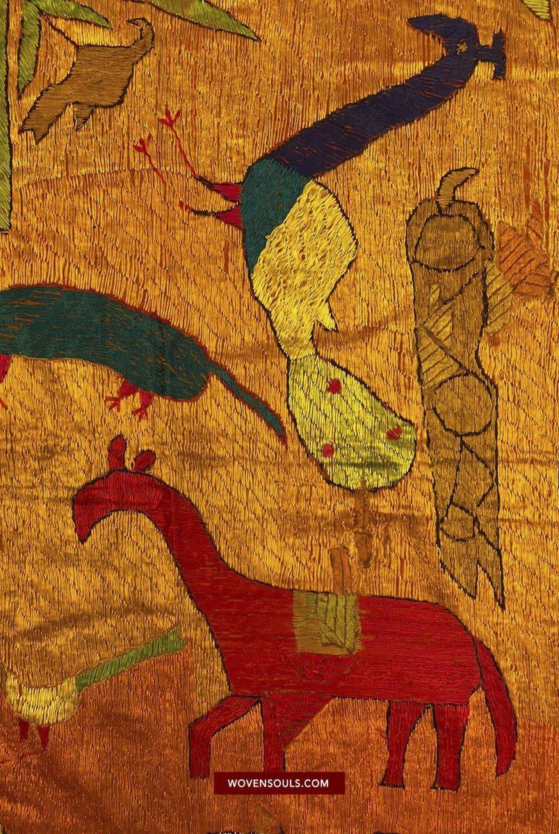 1455 VERKAUFT – Seltener antiker Sainchi Bagh Phulkari Indische Textilkunst Punjab-WOVENSOULS-Antike-Vintage-Textilien-Kunst-Dekor