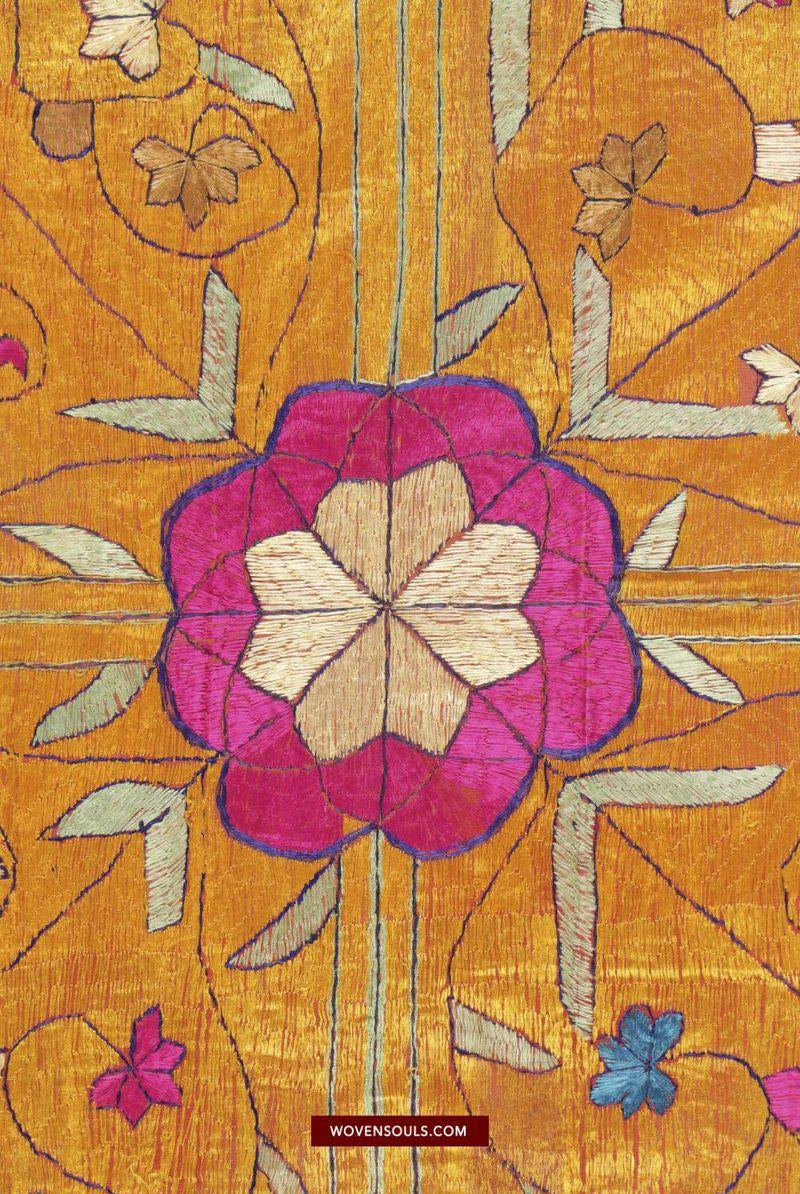 1455 VERKAUFT – Seltener antiker Sainchi Bagh Phulkari Indische Textilkunst Punjab-WOVENSOULS-Antike-Vintage-Textilien-Kunst-Dekor
