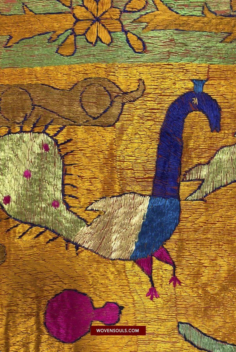 1455 VERKAUFT – Seltener antiker Sainchi Bagh Phulkari Indische Textilkunst Punjab-WOVENSOULS-Antike-Vintage-Textilien-Kunst-Dekor