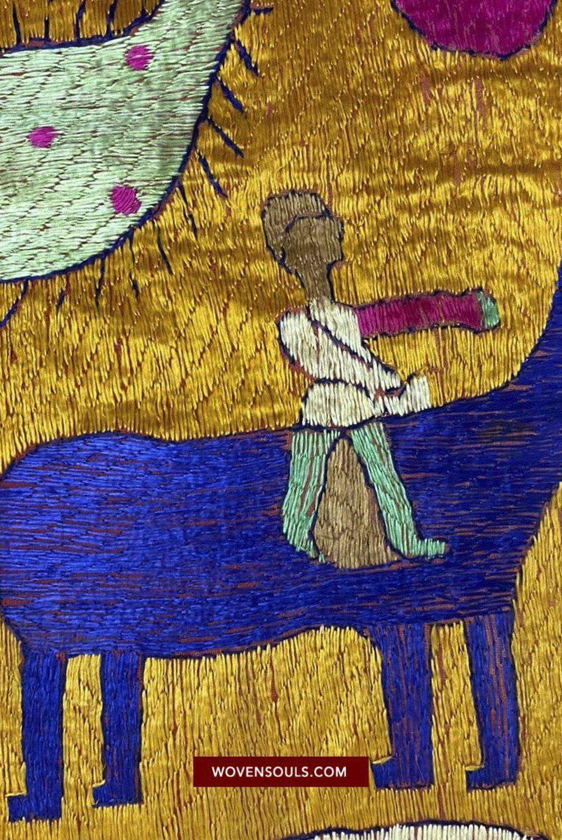 1455 VERKAUFT – Seltener antiker Sainchi Bagh Phulkari Indische Textilkunst Punjab-WOVENSOULS-Antike-Vintage-Textilien-Kunst-Dekor