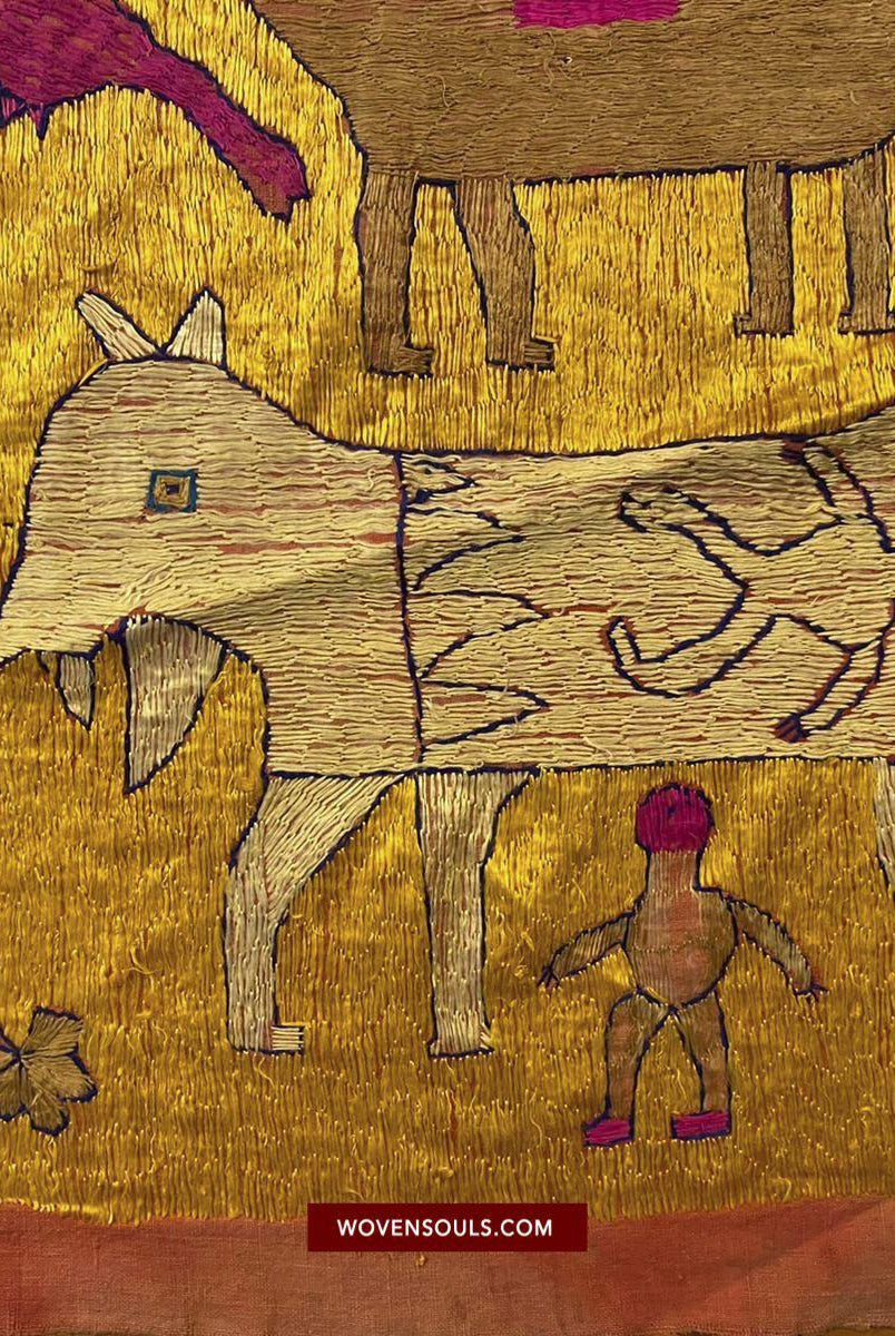 1455 VERKAUFT – Seltener antiker Sainchi Bagh Phulkari Indische Textilkunst Punjab-WOVENSOULS-Antike-Vintage-Textilien-Kunst-Dekor