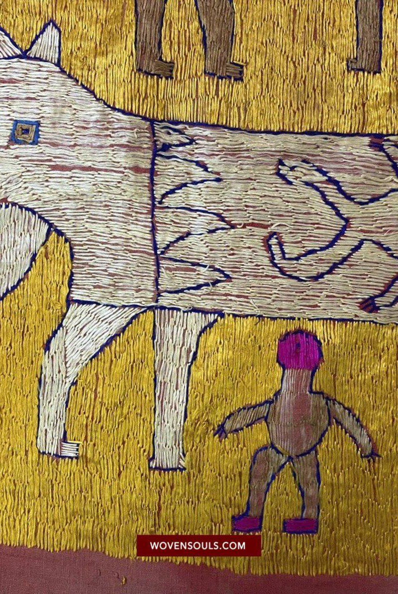 1455 VERKAUFT – Seltener antiker Sainchi Bagh Phulkari Indische Textilkunst Punjab-WOVENSOULS-Antike-Vintage-Textilien-Kunst-Dekor