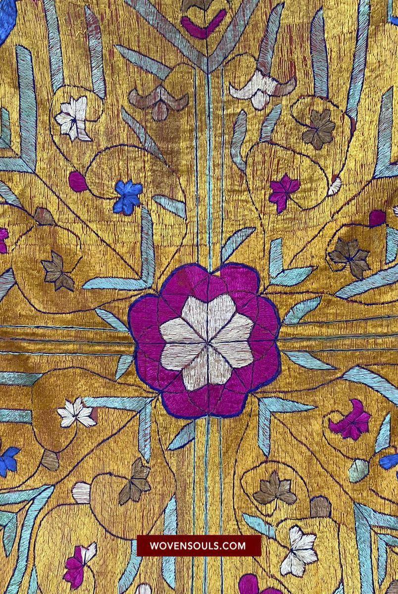 1455 VERKAUFT – Seltener antiker Sainchi Bagh Phulkari Indische Textilkunst Punjab-WOVENSOULS-Antike-Vintage-Textilien-Kunst-Dekor