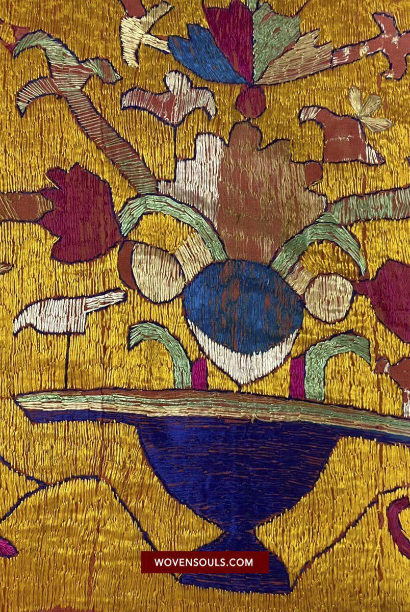 1455 VERKAUFT – Seltener antiker Sainchi Bagh Phulkari Indische Textilkunst Punjab-WOVENSOULS-Antike-Vintage-Textilien-Kunst-Dekor