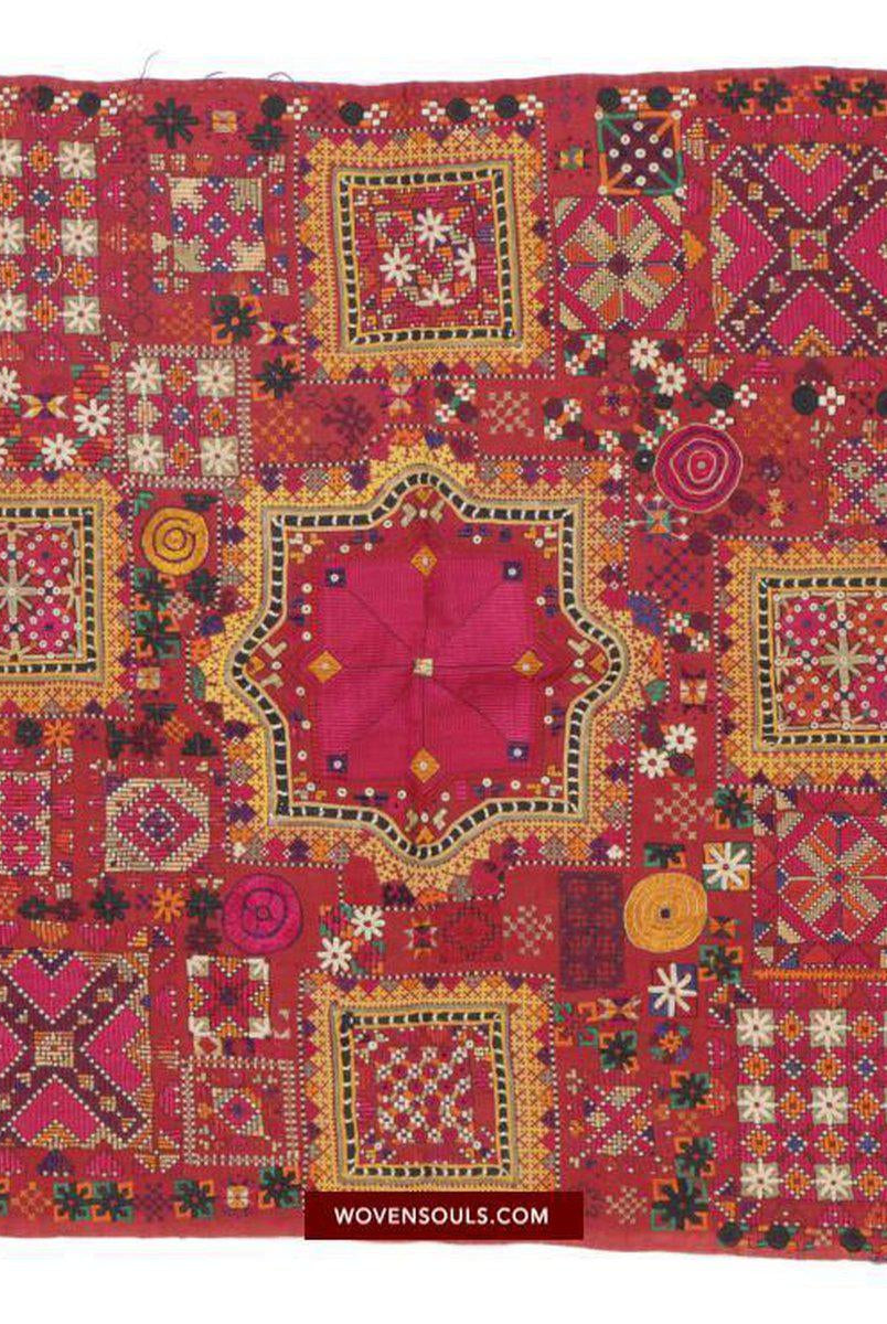 1456 SOLD Rare Museum Quality Sindh Pillow Case - 1940-1950s-WOVENSOULS-Antique-Vintage-Textiles-Art-Decor