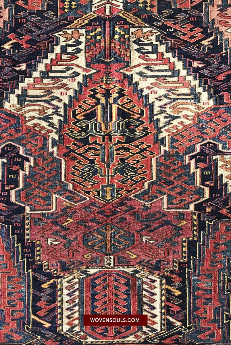 1460 Masterpiece Dragon Sumac Soumac Rug Carpet-WOVENSOULS-Antique-Vintage-Textiles-Art-Decor