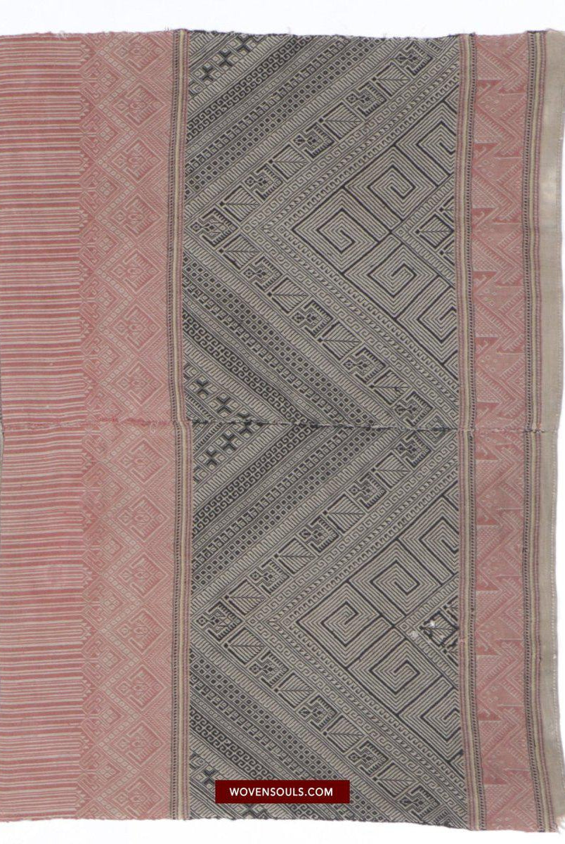 1461 Splendido antico Laos Pha Khit tessitura di arte tessile-WOVENSOULS-Arredamento artistico-tessile-vintage-antico