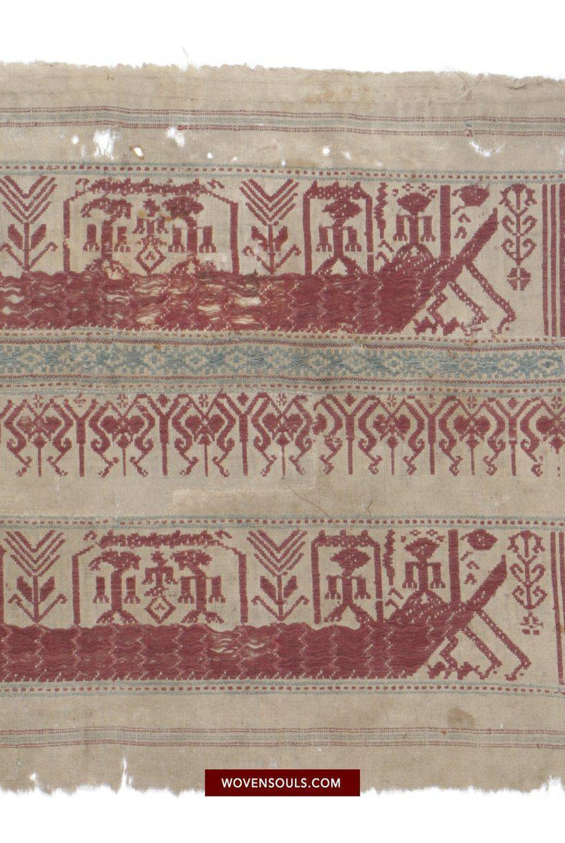 1464 Antique / Archaic Semangka Weaving Tampan Shipcloth Textile-WOVENSOULS-Antique-Vintage-Textiles-Art-Decor
