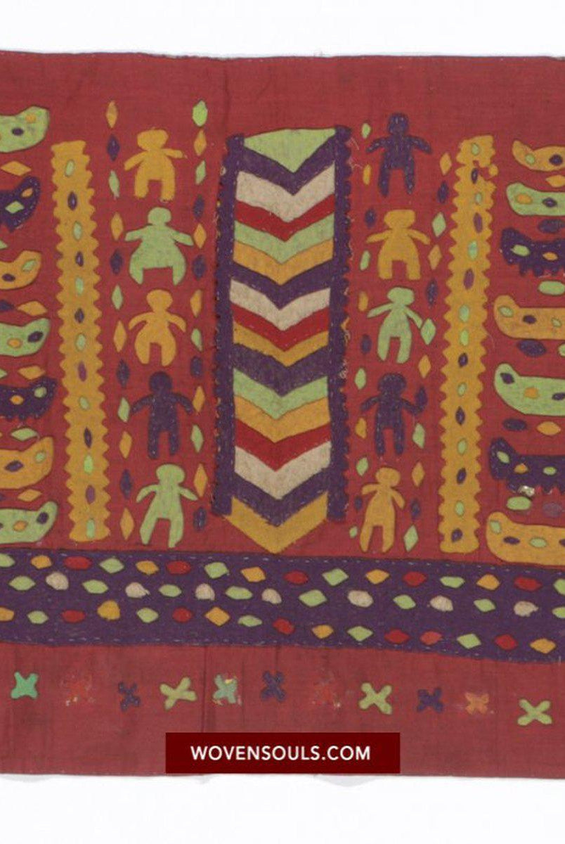 1465 Rare Antique Applique Sumatra Weaving Tampan Shipcloth Textile-WOVENSOULS-Antique-Vintage-Textiles-Art-Decor