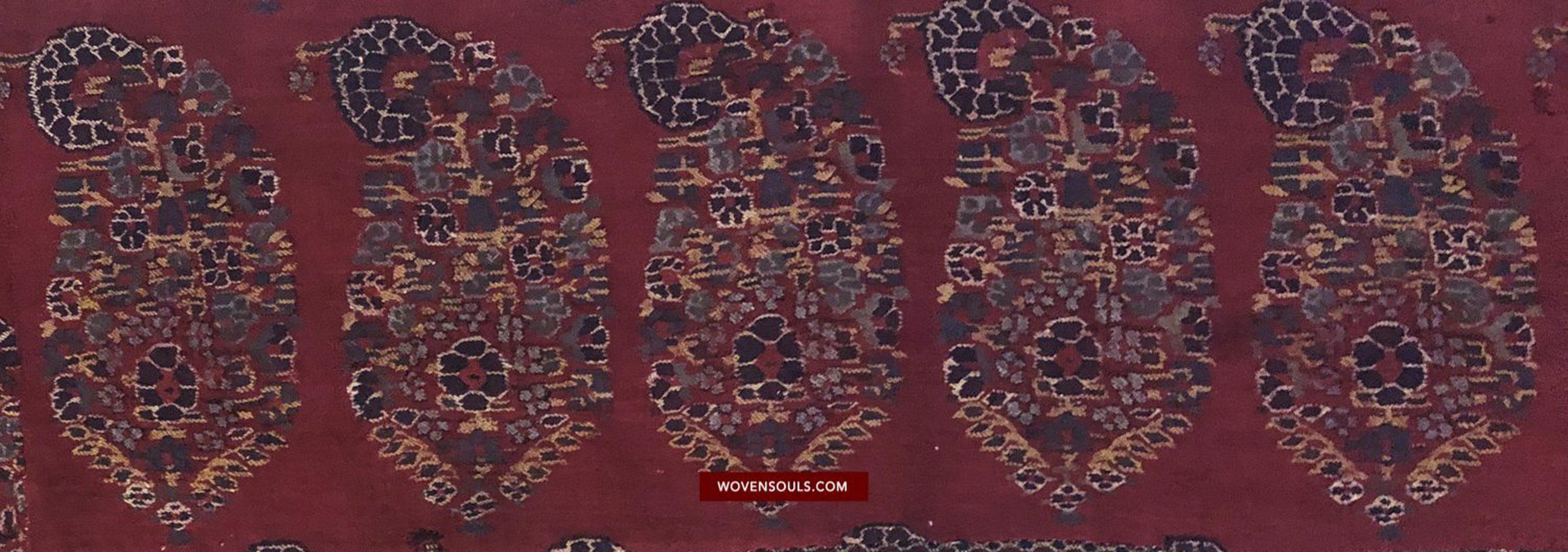 1470 Antique Kashmir Pashmina Prayer Niche Composite Rug Mat-WOVENSOULS-Antique-Vintage-Textiles-Art-Decor