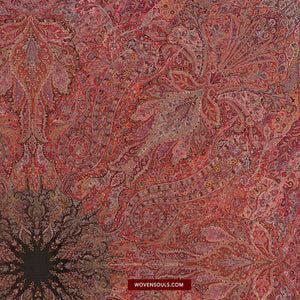 1475 Antique Kashmir Pashmina Dorukha Square Shawl - Not for Sale-WOVENSOULS-Antique-Vintage-Textiles-Art-Decor