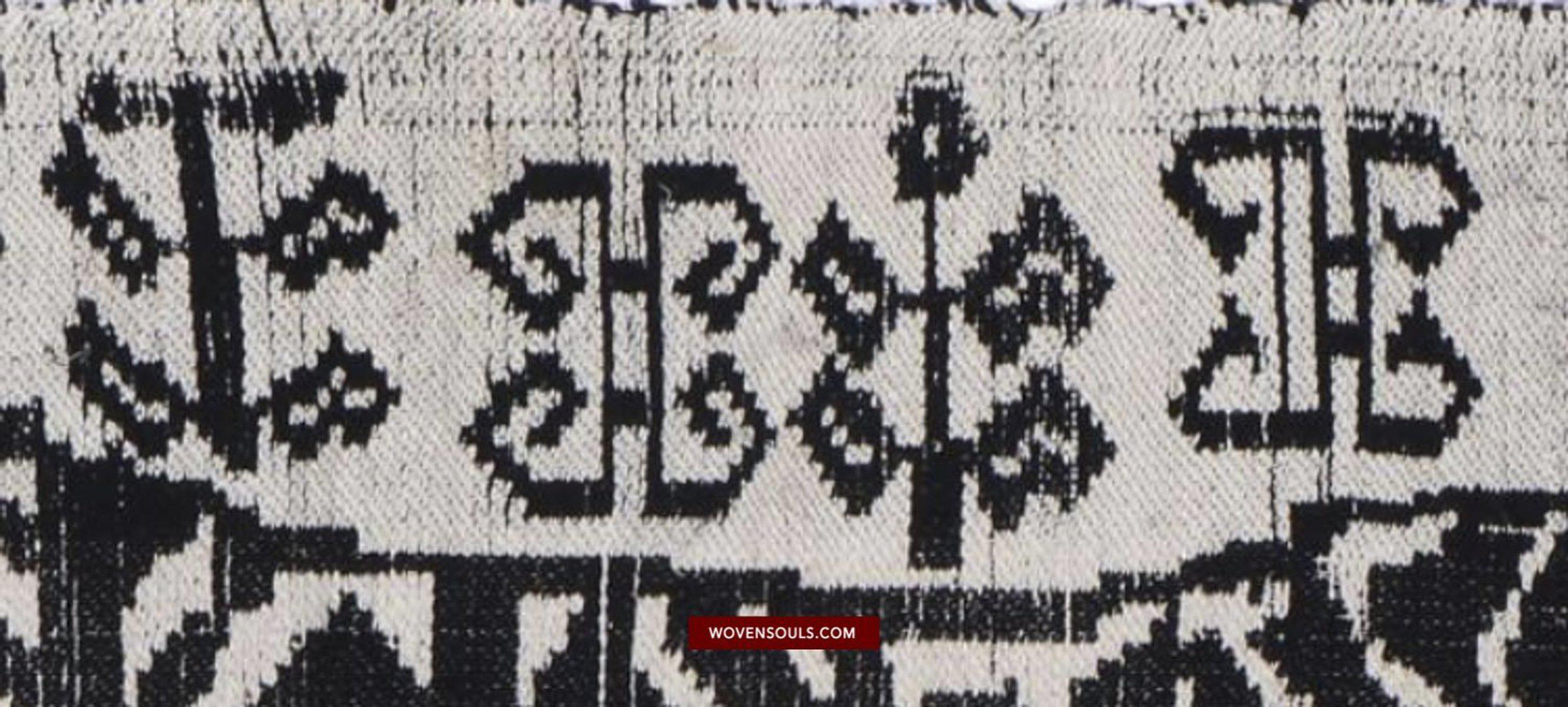 1481 Vintage Lao Tai Weaving Textile Art w Tiger Motif-WOVENSOULS-Antique-Vintage-Textiles-Art-Decor