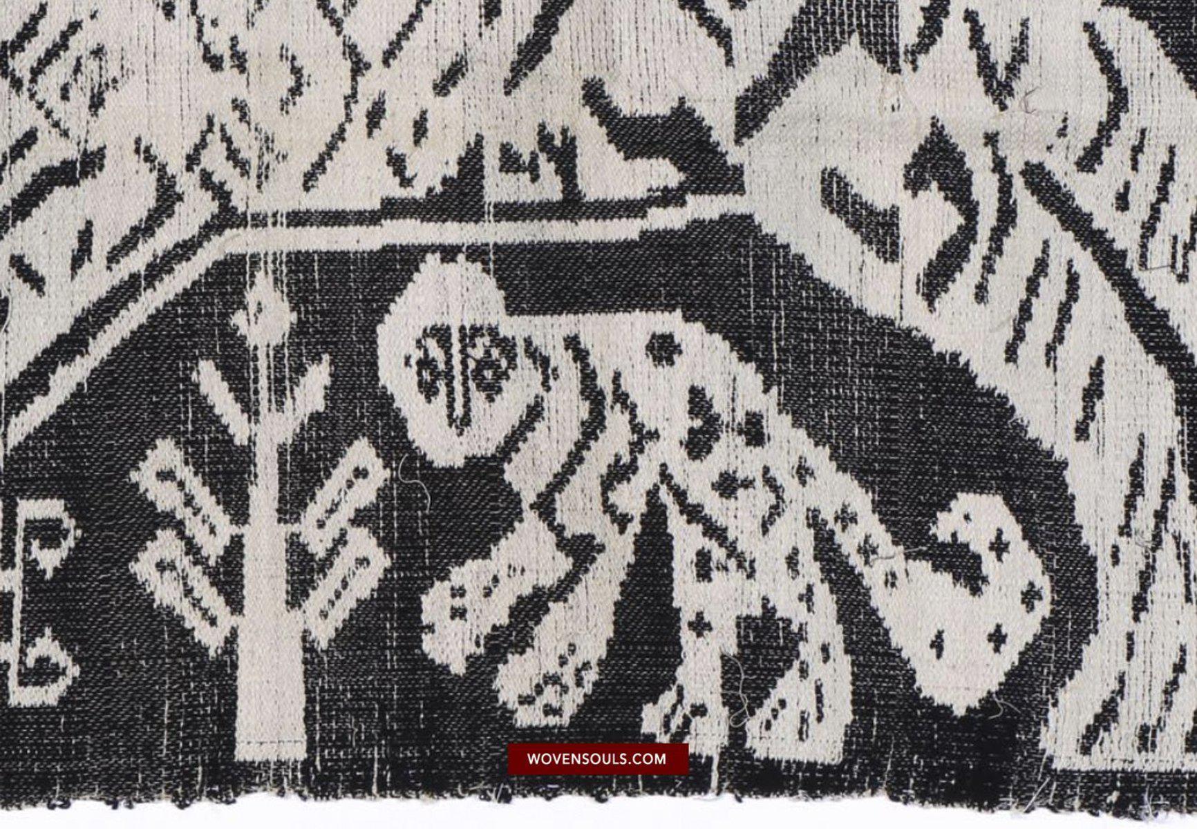 1481 Vintage Lao Tai Weaving Textile Art w Tiger Motif-WOVENSOULS-Antique-Vintage-Textiles-Art-Decor