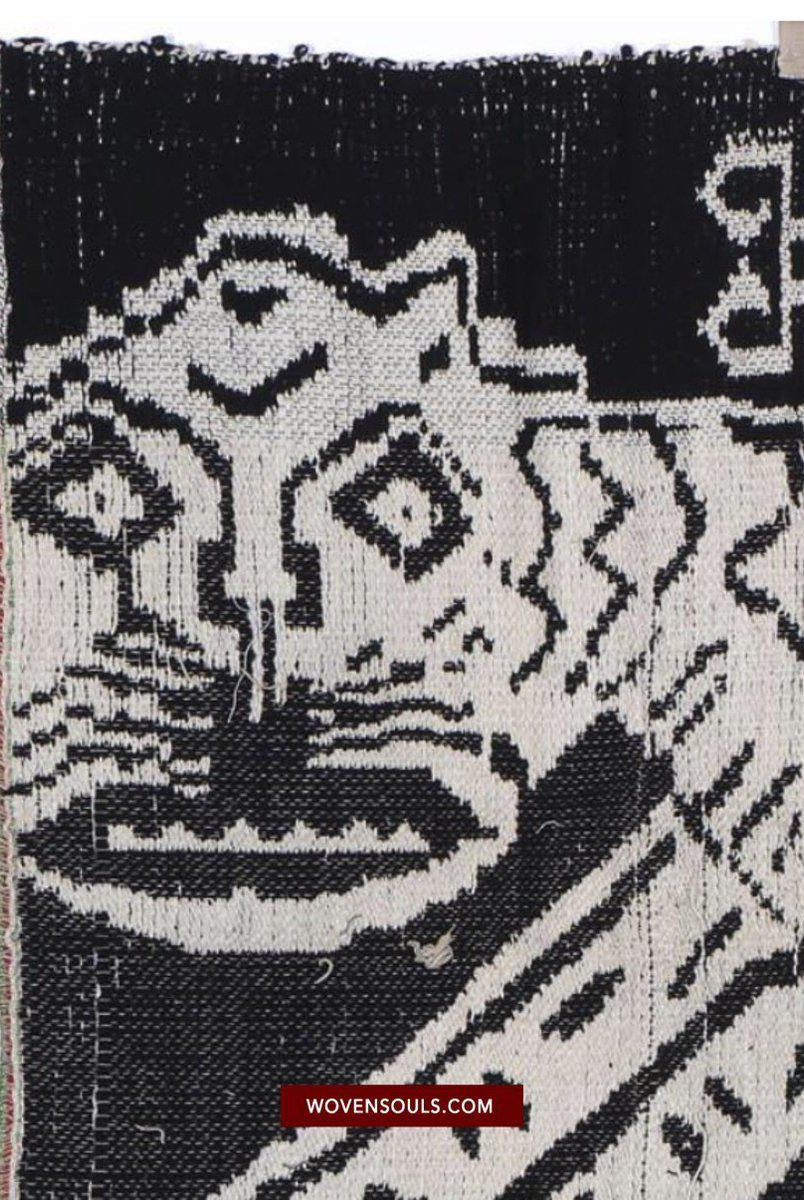 1481 Arte tessile di tessitura Lao Tai vintage con motivo tigre-WOVENSOULS-Arredamento artistico-tessile-vintage-antico