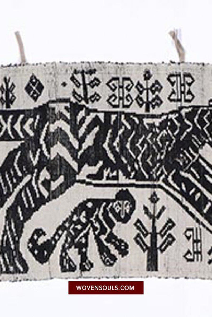 1481 Arte tessile di tessitura Lao Tai vintage con motivo tigre-WOVENSOULS-Arredamento artistico-tessile-vintage-antico