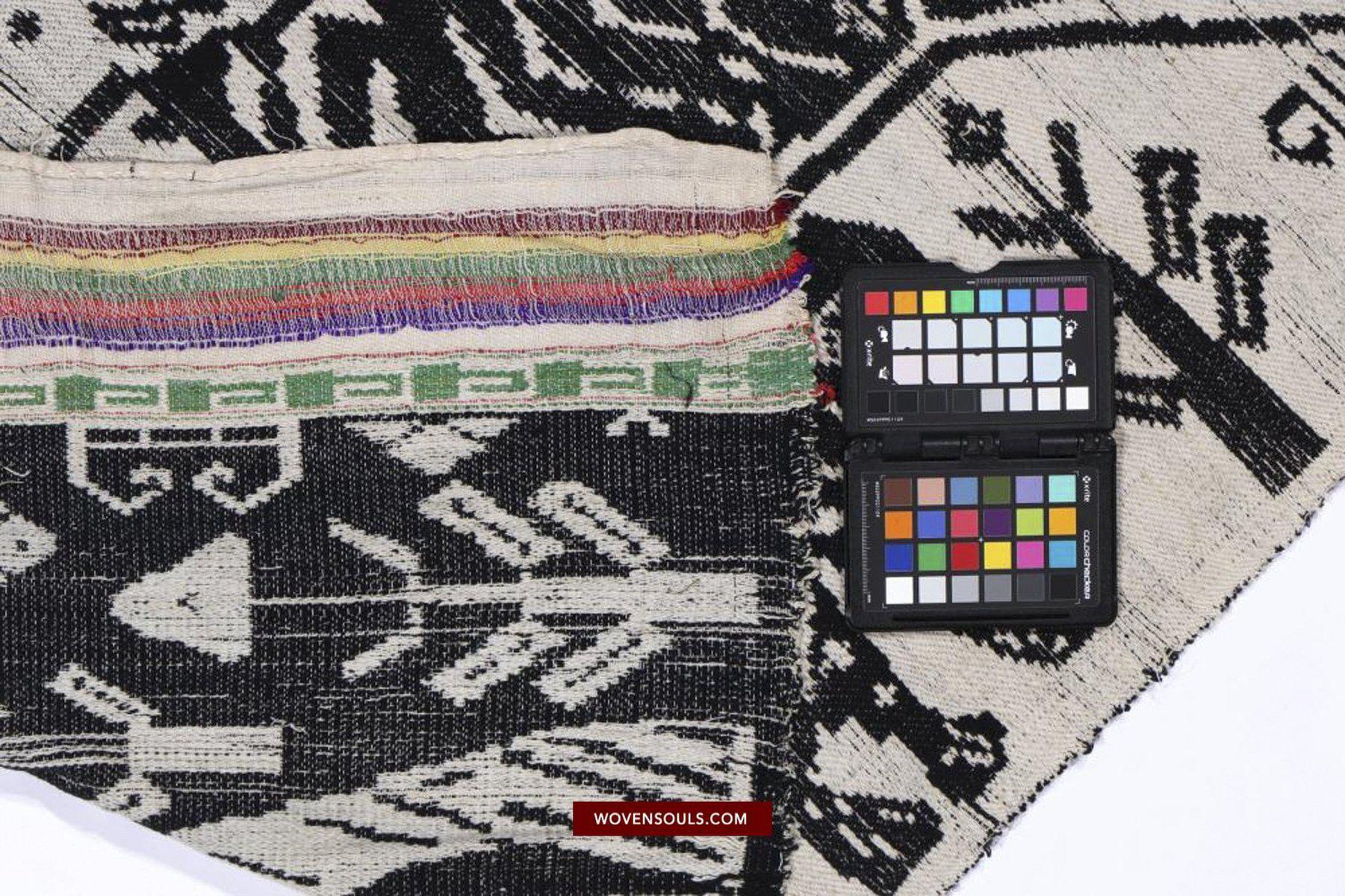 1481 Vintage Lao Tai Weaving Textile Art w Tiger Motif-WOVENSOULS-Antique-Vintage-Textiles-Art-Decor