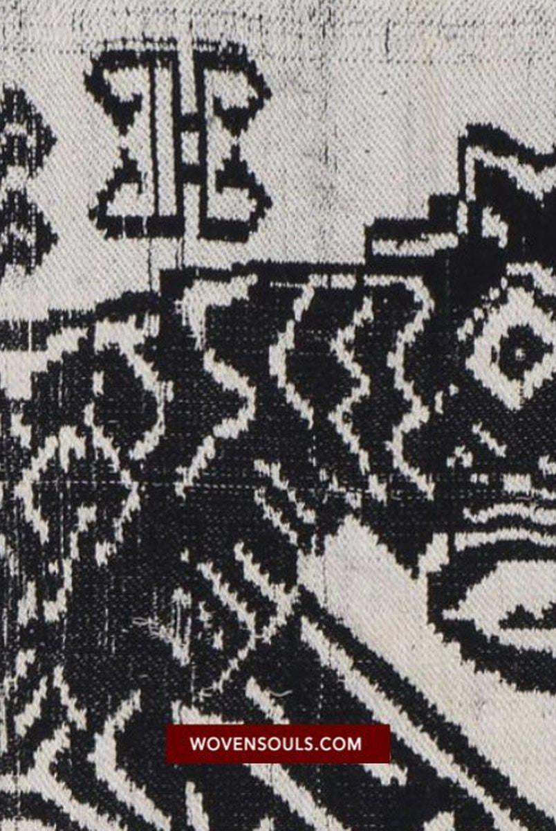 1481 Vintage Lao Tai Weaving Textile Art w Tiger Motif-WOVENSOULS-Antique-Vintage-Textiles-Art-Decor