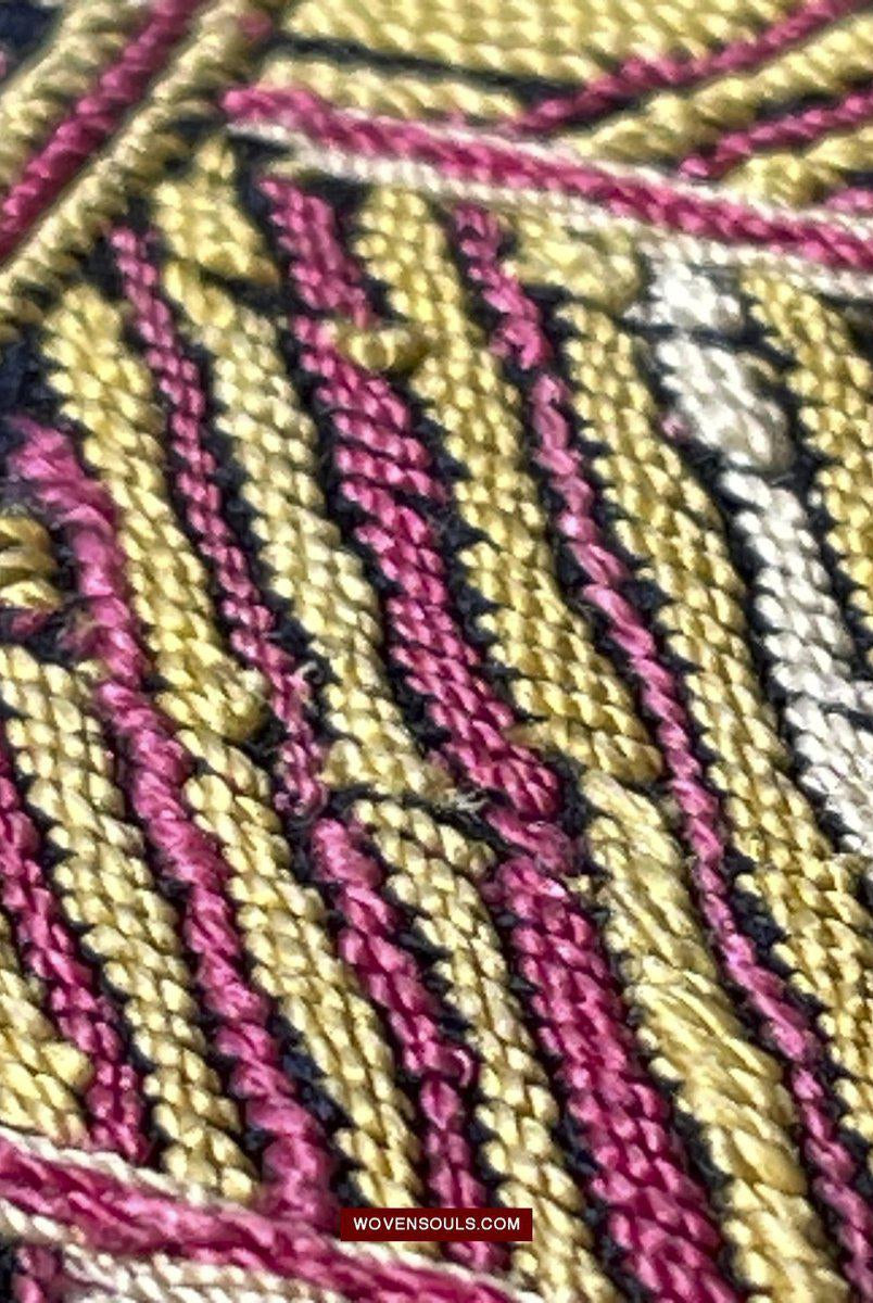 1489 Altchinesisch Hainan Meifu Li Ethnische Minderheit Kopfwickel-Turban mit Aufschrift-WOVENSOULS-Antike-Vintage-Textilien-Kunst-Dekor