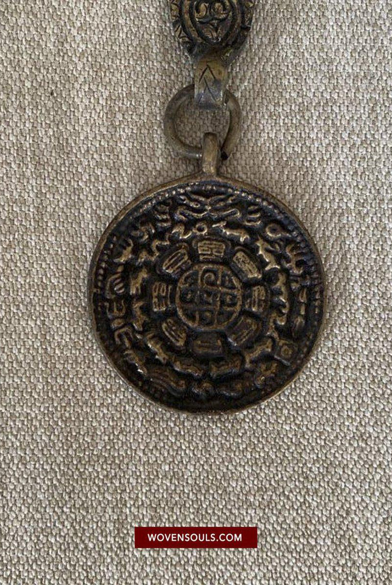 1498 Antique Tibetan Ornamented Belt-WOVENSOULS-Antique-Vintage-Textiles-Art-Decor