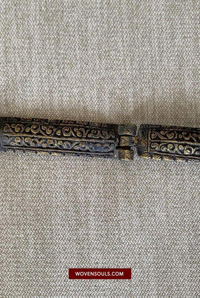 1498 Antique Tibetan Ornamented Belt-WOVENSOULS-Antique-Vintage-Textiles-Art-Decor