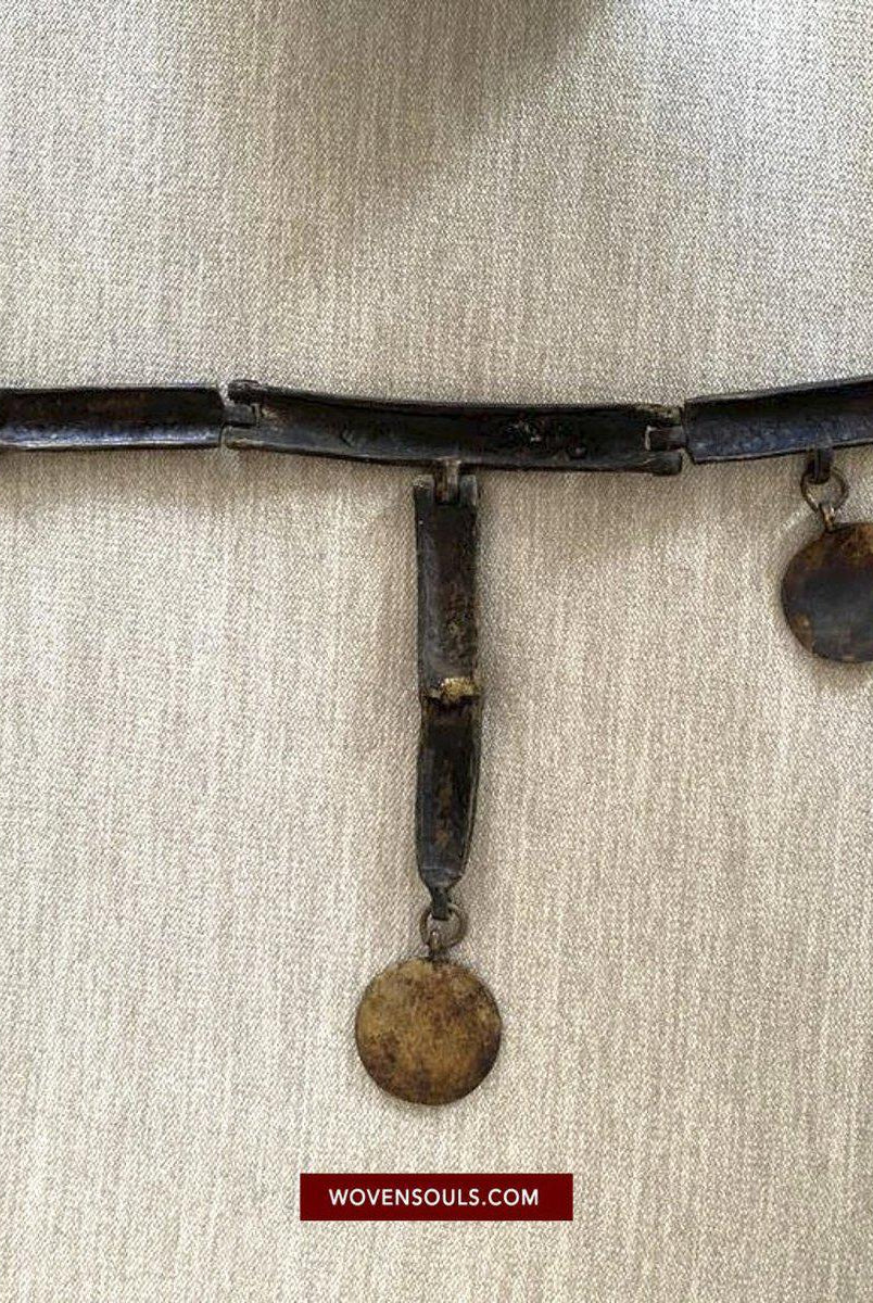 1498 Antique Tibetan Ornamented Belt-WOVENSOULS-Antique-Vintage-Textiles-Art-Decor