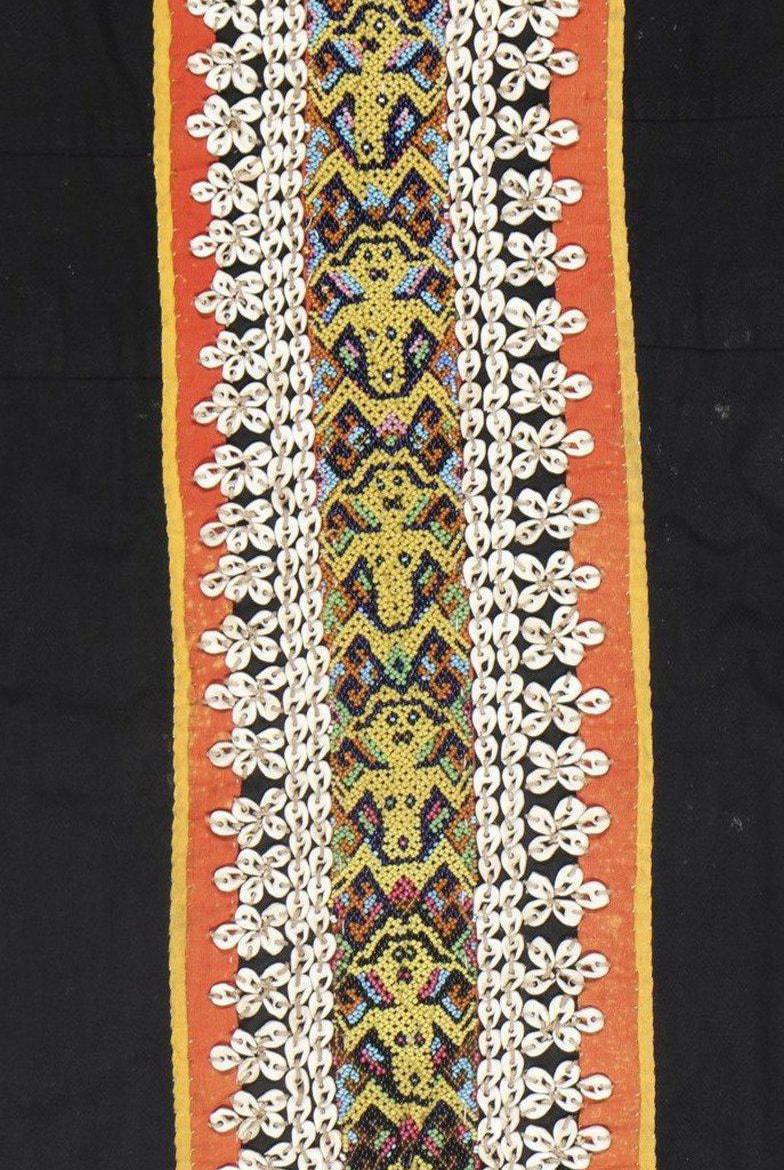 1505 Antique Iban Wedding Skirt Beaded Band Kain Lekok-WOVENSOULS-Antique-Vintage-Textiles-Art-Decor