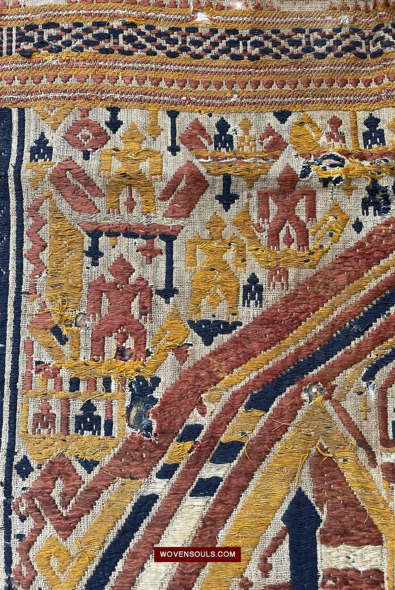 1508 Antique Tampan Ship Cloth with Gorgeous Colors and superb Story-WOVENSOULS-Antique-Vintage-Textiles-Art-Decor