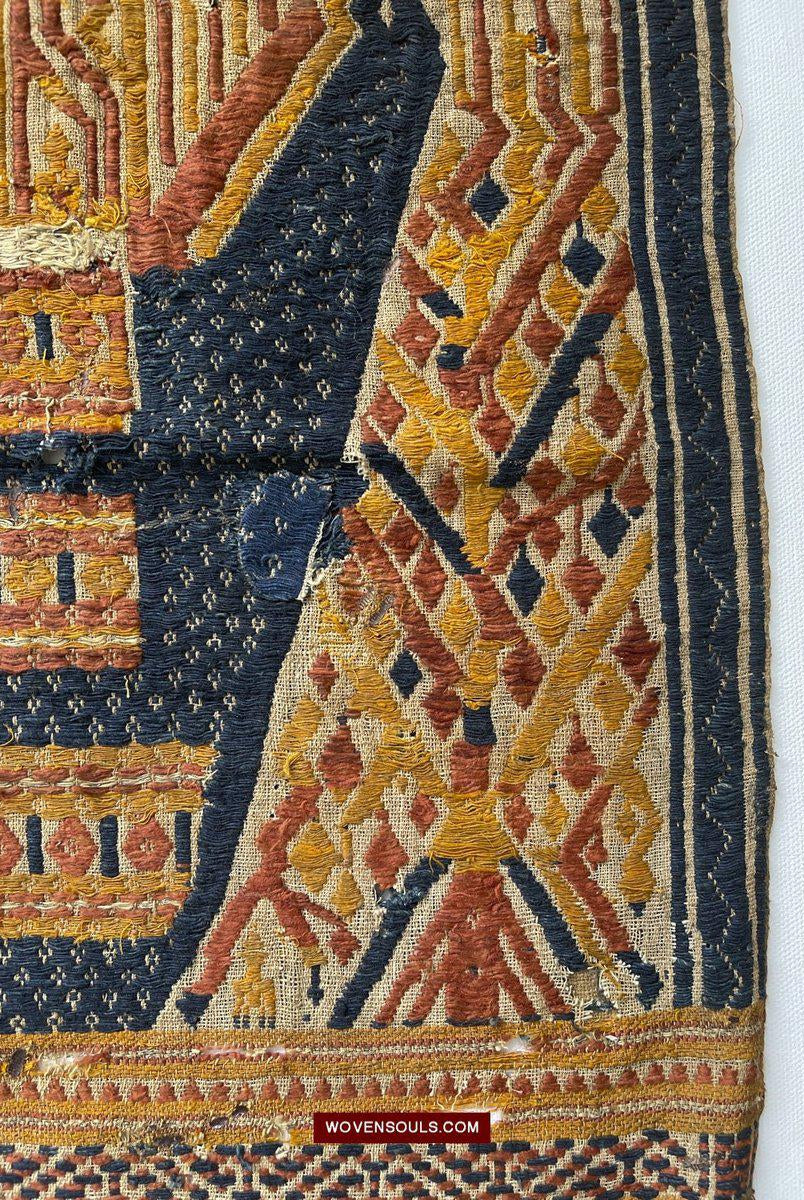 1508 Antique Tampan Ship Cloth with Gorgeous Colors and superb Story-WOVENSOULS-Antique-Vintage-Textiles-Art-Decor