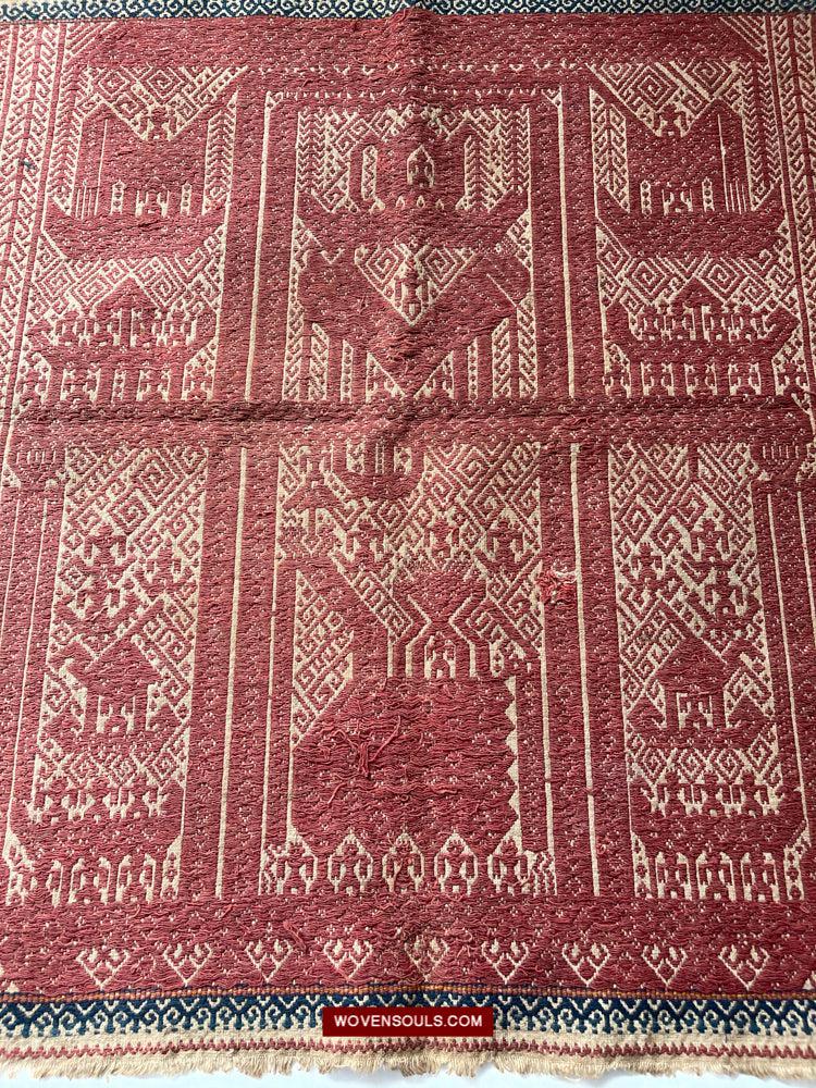 1509 Antique Sumatra Tampan Ship Cloth-WOVENSOULS Antique Textiles & Art Gallery