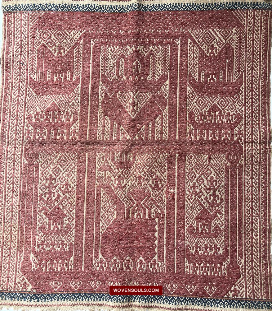 1509 Antique Sumatra Tampan Ship Cloth-WOVENSOULS Antique Textiles & Art Gallery