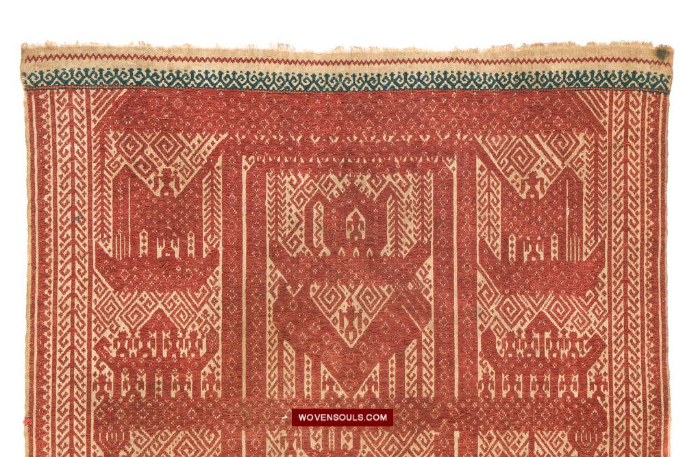 1509 Antique Sumatra Tampan Ship Cloth-WOVENSOULS Antique Textiles & Art Gallery