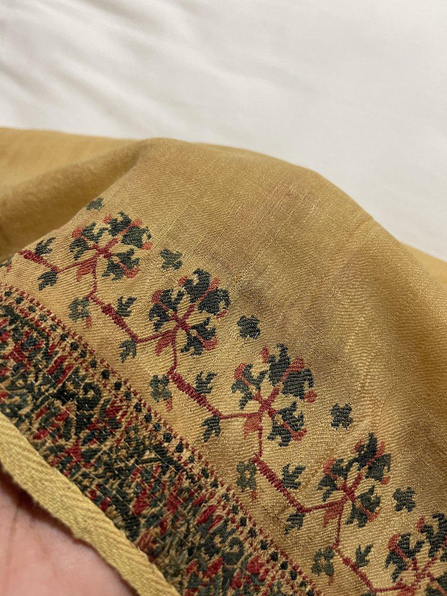 1510 Superfine Antique Kashmir Dochalla Long Shawl-WOVENSOULS-Antique-Vintage-Textiles-Art-Decor