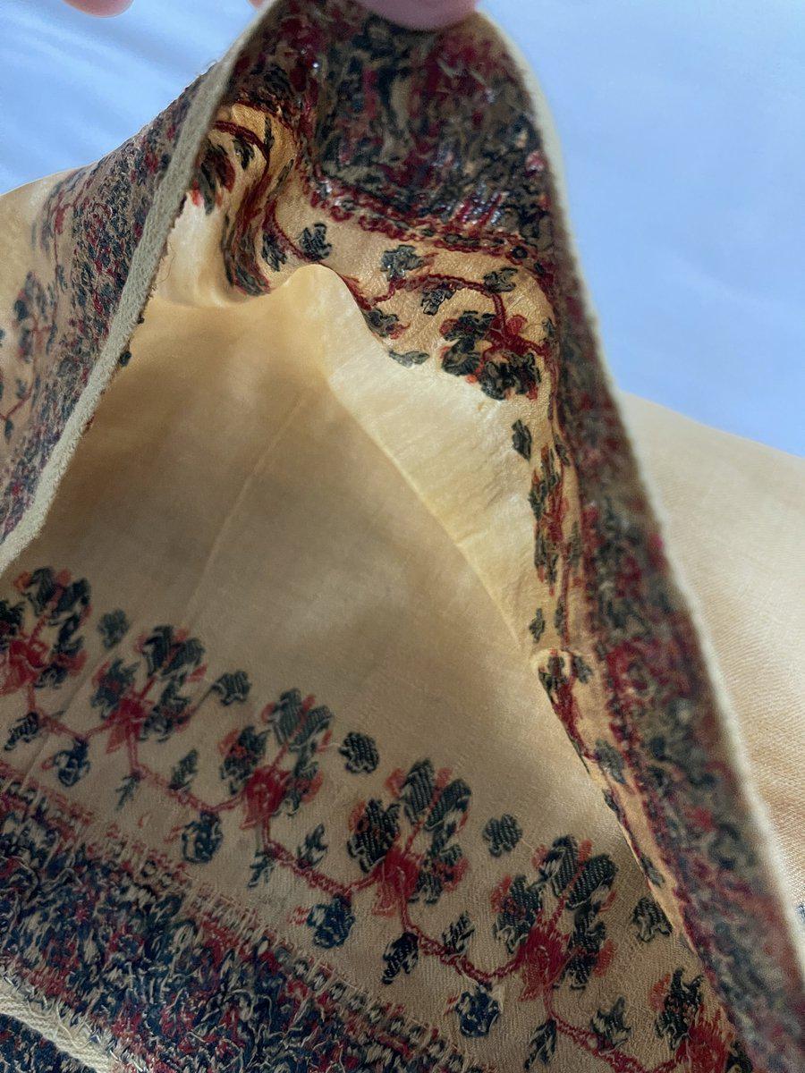 1510 Superfine Antique Kashmir Dochalla Long Shawl-WOVENSOULS-Antique-Vintage-Textiles-Art-Decor