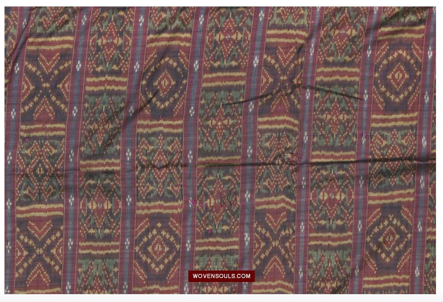 1511 Antique Cambodian Khmer Ikat Silk Sampot w Eight Motifs!-WOVENSOULS-Antique-Vintage-Textiles-Art-Decor