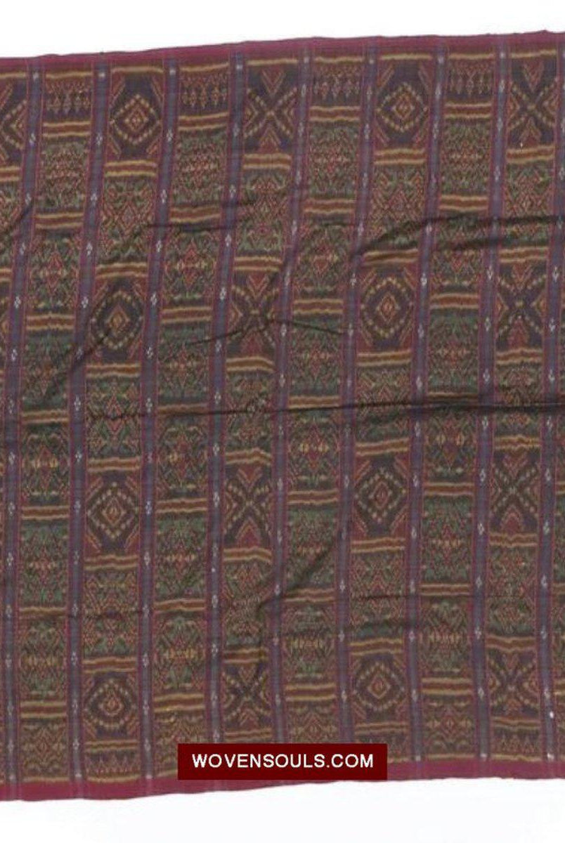 1511 Antiker kambodschanischer Khmer-Ikat-Seidensampot mit acht Motiven!-WOVENSOULS-Antike-Vintage-Textilien-Kunst-Dekor