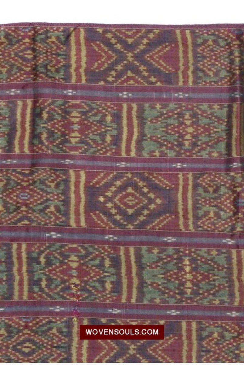 1511 Antiker kambodschanischer Khmer-Ikat-Seidensampot mit acht Motiven!-WOVENSOULS-Antike-Vintage-Textilien-Kunst-Dekor