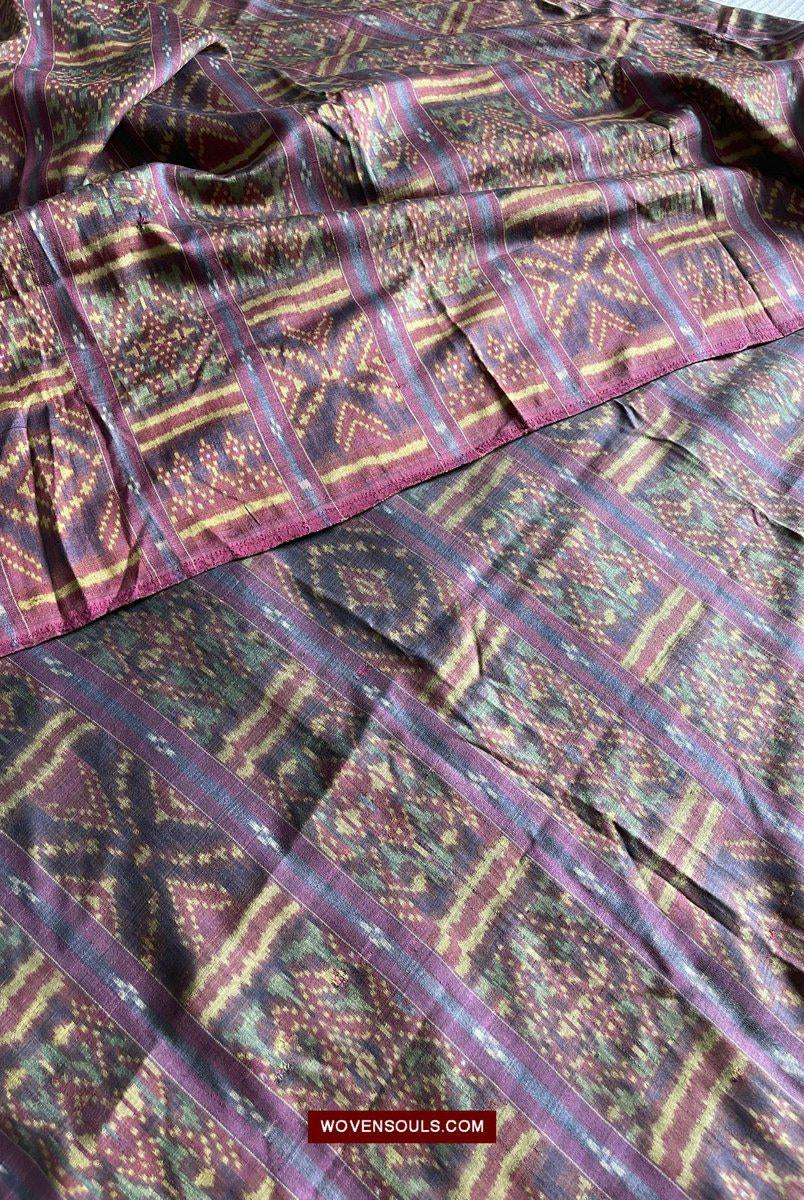 1511 Antiker kambodschanischer Khmer-Ikat-Seidensampot mit acht Motiven!-WOVENSOULS-Antike-Vintage-Textilien-Kunst-Dekor