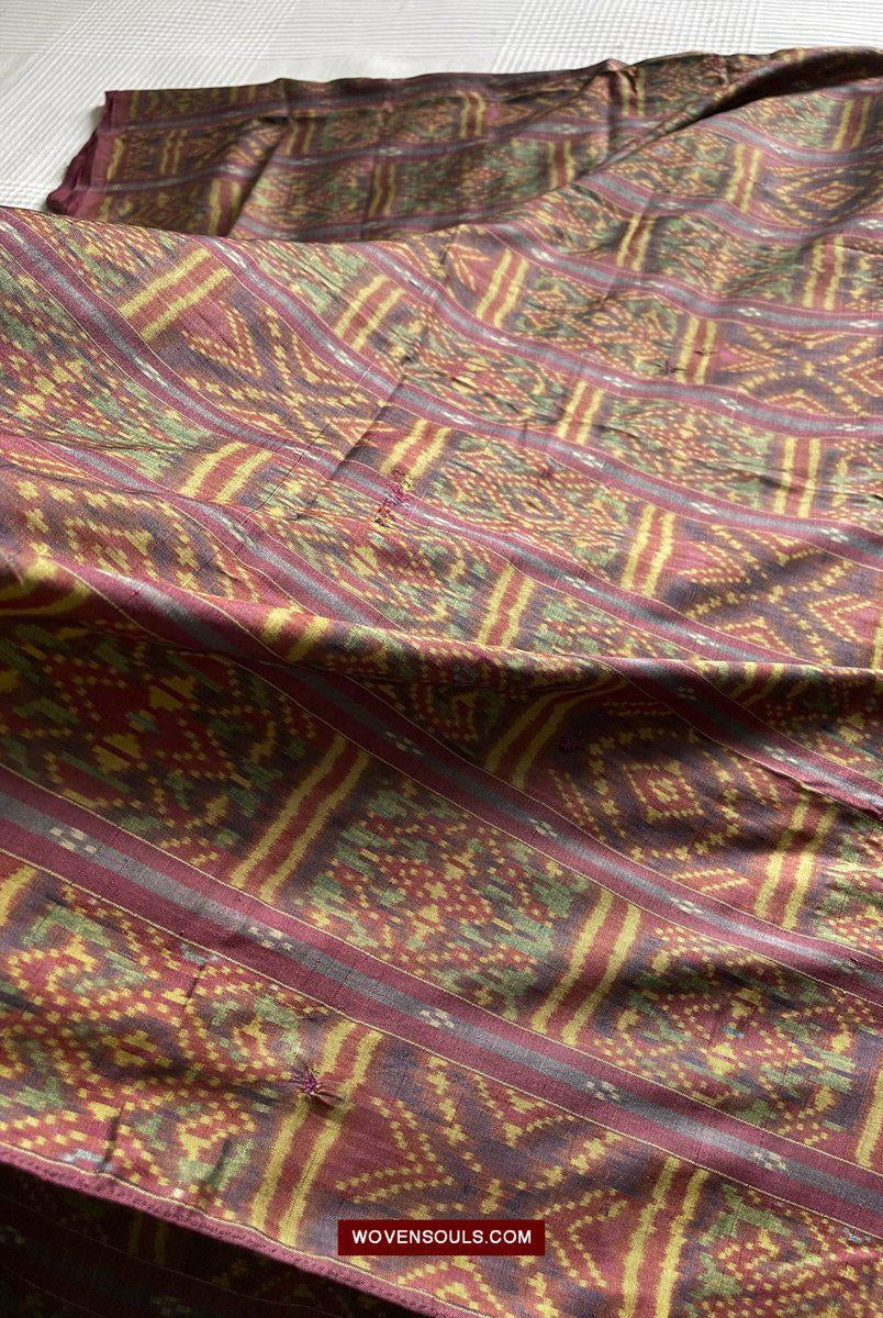 1511 Antiker kambodschanischer Khmer-Ikat-Seidensampot mit acht Motiven!-WOVENSOULS-Antike-Vintage-Textilien-Kunst-Dekor