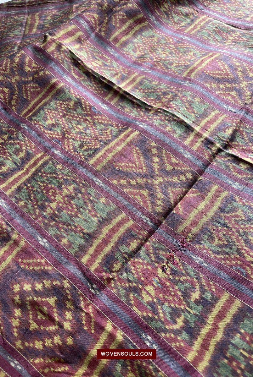 1511 Antiker kambodschanischer Khmer-Ikat-Seidensampot mit acht Motiven!-WOVENSOULS-Antike-Vintage-Textilien-Kunst-Dekor